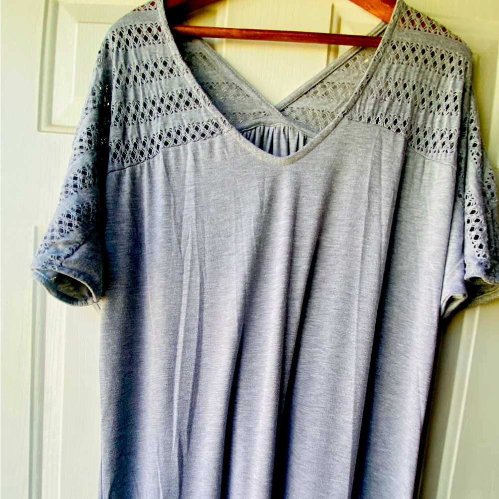 Gray Long, soft, comfy Soft Surroundings night gown/lounge dress. Size L